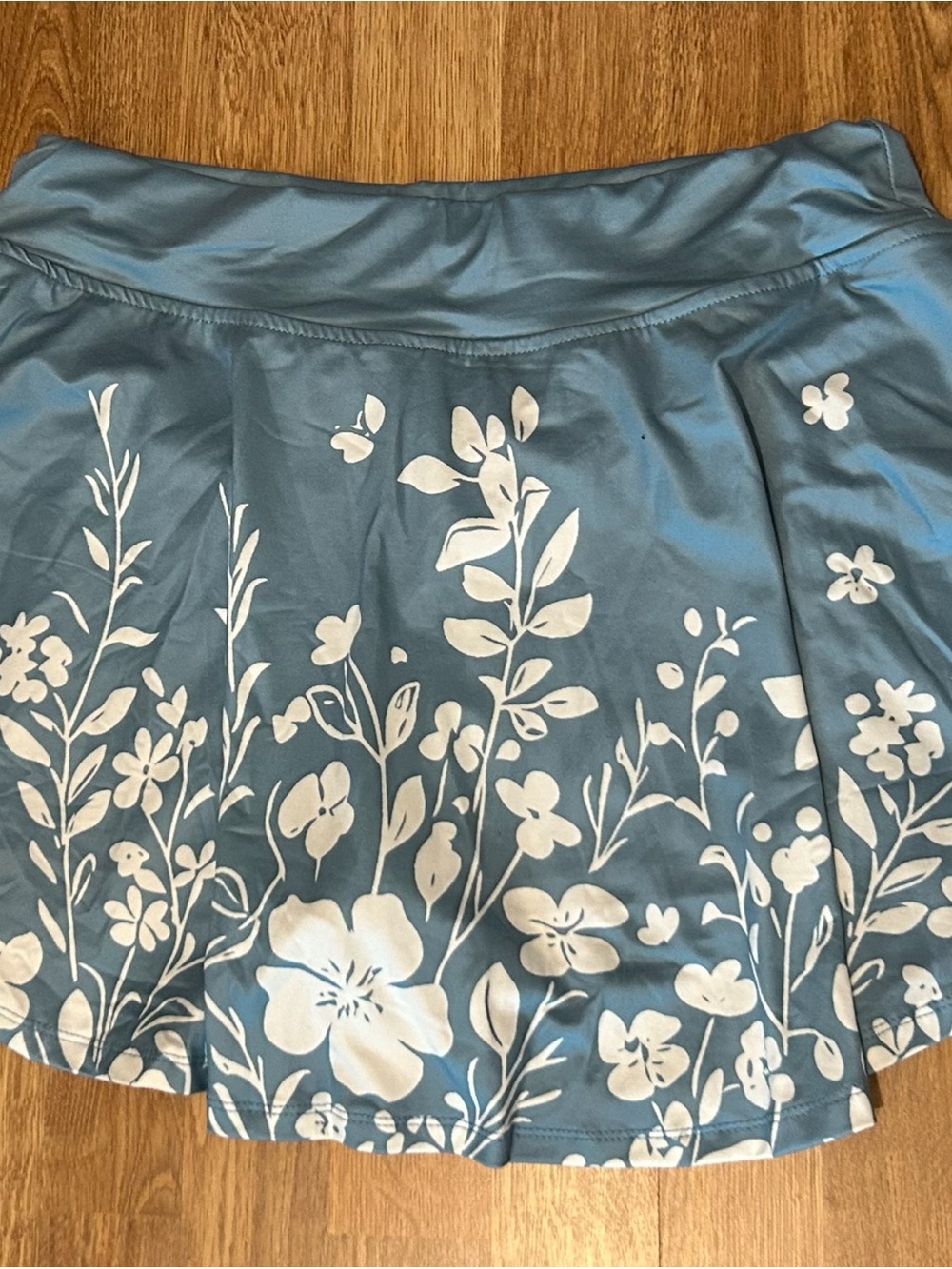 Blue Floral A-Line Skirt